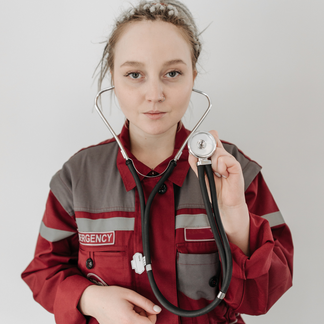 EMT holding stethocope