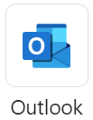 Image of Outlook icon located on the left side of the Microsoft 365 landing page