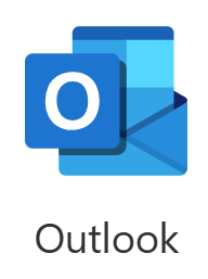 Image of Outlook icon located on the Microsoft 365 apps page