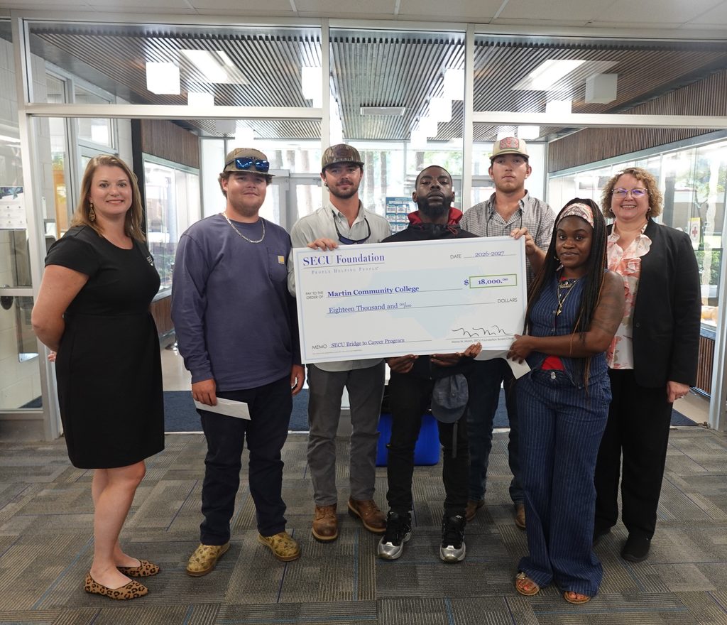 SECU Foundation Provides Bridge to Career Program Scholarships to Martin Community College Students